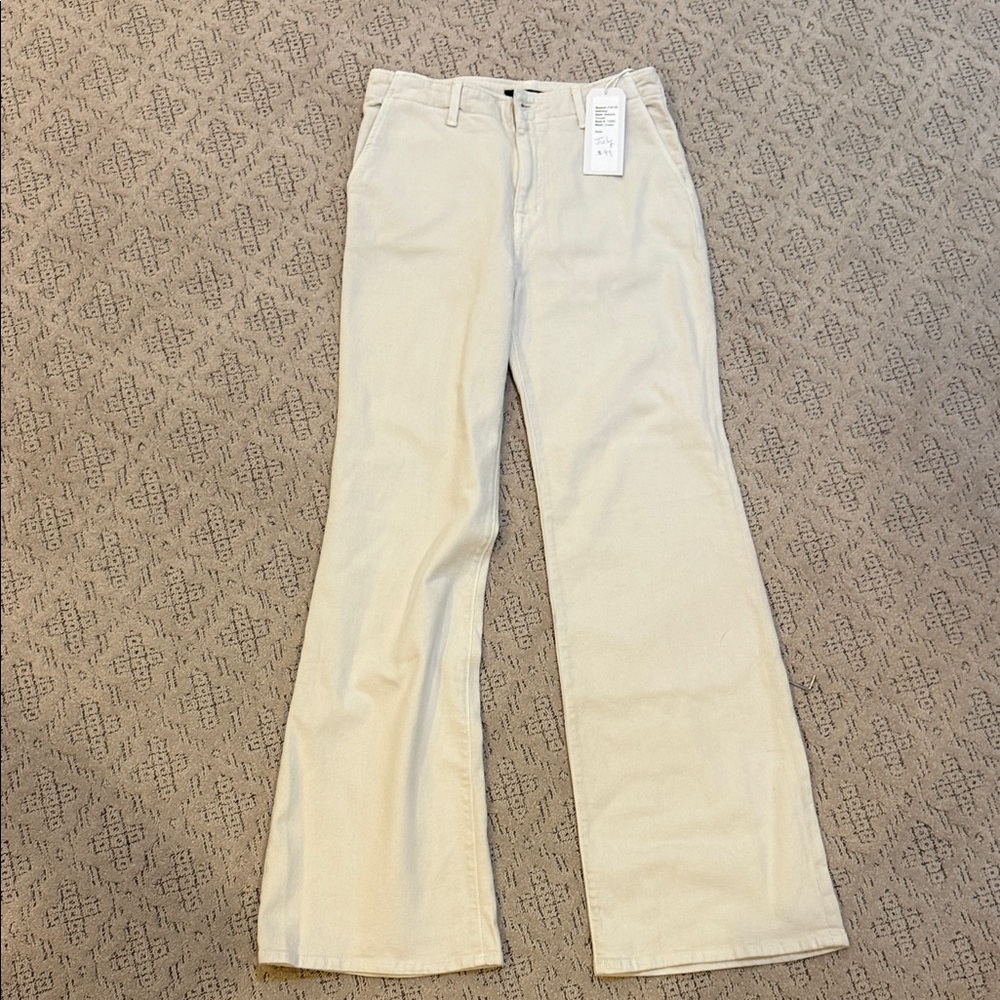 Fidelity Nwt “sample sale” Soldout Cream Trousers size 26
